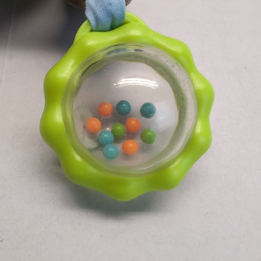 Carter's Monkey Crib Toy Plush Baby Rattle Teether Hanging Blue Green Brown - Picture 10 of 14